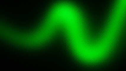 Abstract flowing vibrant green aurora borealis light wave against a dark mysterious night sky background