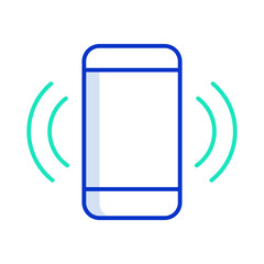 mobile ring outline color icon design