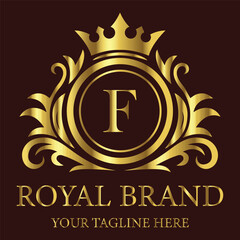 Elegant Letter F Royal Emblem