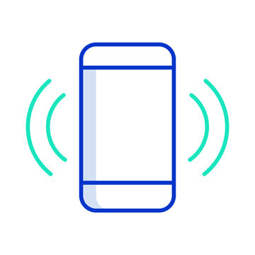 mobile ring outline color icon design