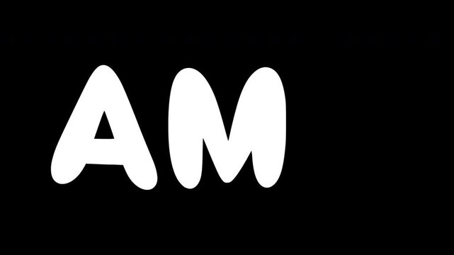 Hand-Drawn Animation of Word 'Ama'. Transparent Background. Letter-by-Letter Disappear and Reveal Loop