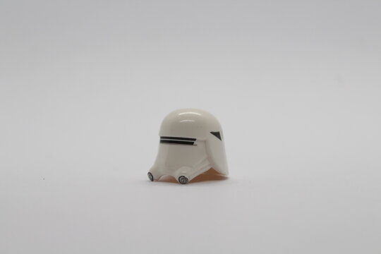 Lego stormtrooper helmet isolated on a white background