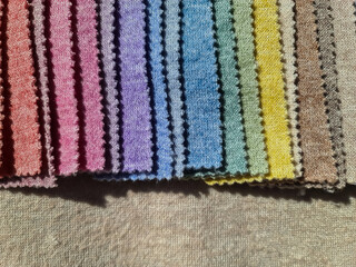 Fabric swatches showcasing pastel color palette texture choice