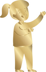 Gold Girl Pointing Upward