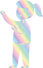 Holographic Girl Waving 