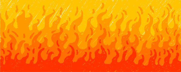 Hand drawn crayon grainy fire flame background. Abstract grunge texture shapes. Vector  EPS 10