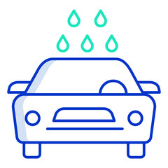 car cleaning outline color icon design