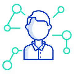 companies network outline color icon design