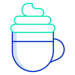 cream coffee outline color icon design
