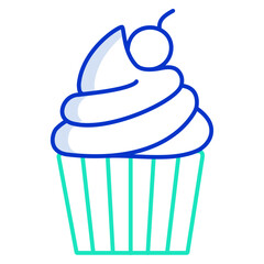 cup cake outline color icon design