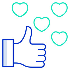 Obraz premium Like outline color icon design