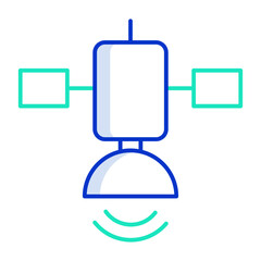 satellite outline color icon design