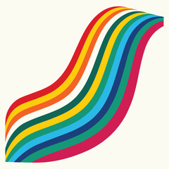 Colorful Psychedelic Warped Lines Vector Background