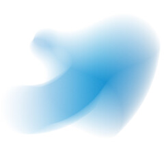Abstract Soft Blue Gradient Fluid Shape with Flowing and Dreamy Aura Effect on a Transparent Background for Modern Design, Water Concept, and Technology Overlays