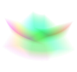 Abstract Soft Gradient Aura Shape with Vibrant Holographic Colors: Pink, Teal, Green, and Yellow Blur on a Transparent Background for Modern Design and Cosmetic Overlay