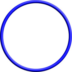 3d blue round circular frame isolated on white background
