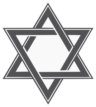 Interlaced Gray Star of David Jewish Religious Symbol Magen David