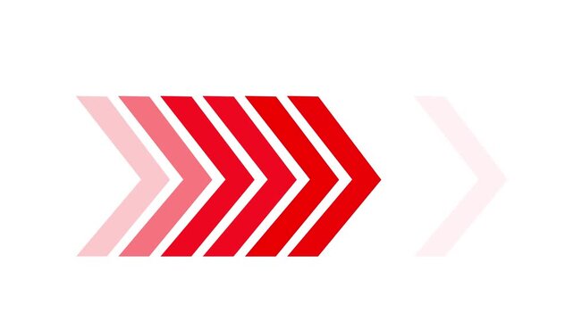 Right arrow direction sign icon animation.Right-directional arrow concept animation on white background.