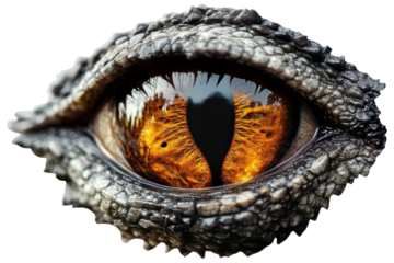 Close-up view of a vividly detailed monster eye showcasing intricate textures and striking colors, emphasizing the uniqueness of this surreal creature in an isolated setting