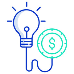 creativity dollar outline color icon design