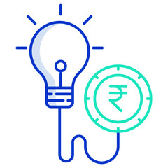 rupee innovative Idea outline color icon design