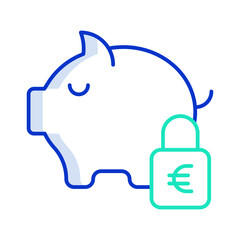  safe lock money outline color icon design