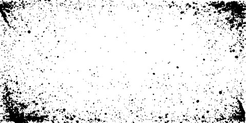 Grunge black and white distress texture. Scratch texture. A textured, black and white graphic with a radial pattern of dots creates a striking border around a blank center.