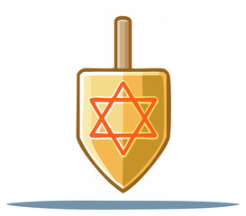 Golden Dreidel with Star of David Symbol Spinning