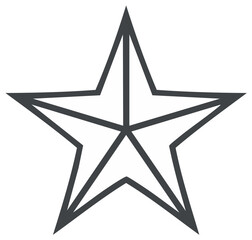 Fototapeta premium Black outline five-pointed star icon symbol graphic element design