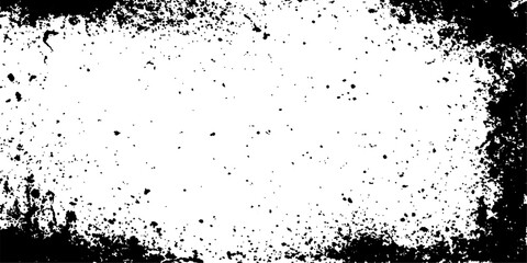 Grunge black and white distress texture. Scratch texture. A textured, black and white graphic with a radial pattern of dots creates a striking border around a blank center.
