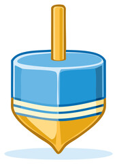 Colorful cartoon illustration of a top toy with stem