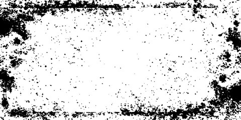 Grunge black and white distress texture. Scratch texture. A textured, black and white graphic with a radial pattern of dots creates a striking border around a blank center.