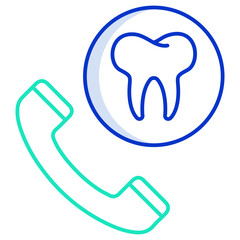 dental appointment call outline color icon design