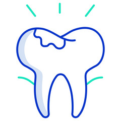 decay tooth outline color icon design