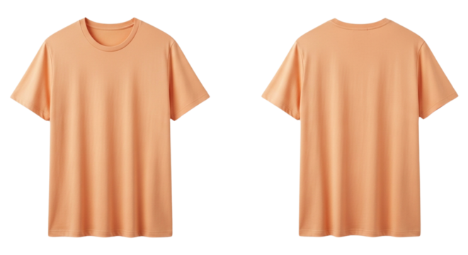 Light apricot colored t-shirt dresses front and back view