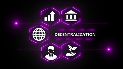 Digital Recentralization and Network Structure Data Power and System Integration Concept Technology Control and Centralized Management