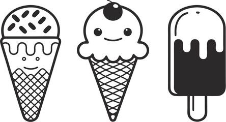 minimal flat slight gradient dessert icon ice