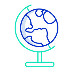 table globe outline color icon design