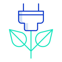 eco plug outline color icon design