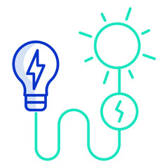 solar electricity  outline color icon design