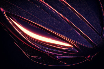 Close up of futuristic car headlight design