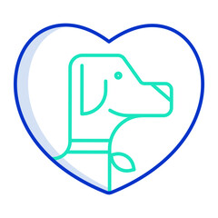 pet friendly outline color icon design