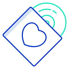 Love cd cover outline color icon design