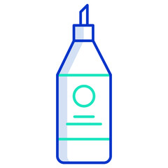 kitchen oil bottle outline color icon design
