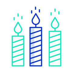 candle outline color icon design