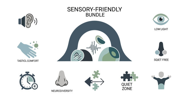 Sensory Friendly Icon Bundle for Neurodiversity and Inclusivity.