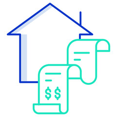 home bill outline color icon design