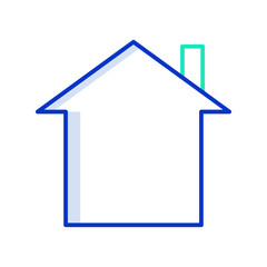 house outline color icon design