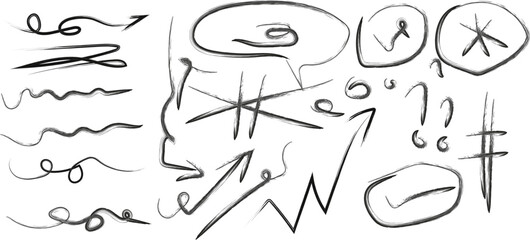 Hand drawn doodle elements vector illustration on a white background