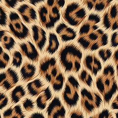 Leopard Skin Texture Pattern Vector. Seamless Animal Wildlife Skin Pattern. Leopard Fur Camouflage Background, modern motif for wallpaper and apparel.